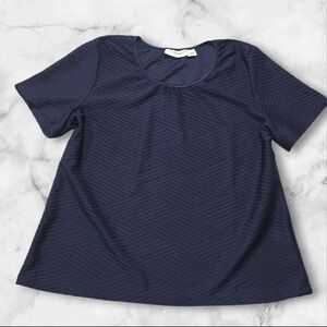 Sag Harbor Navy Blue Short Sleeve Blouse Top Shirt Size Xtra Large (XL) E28